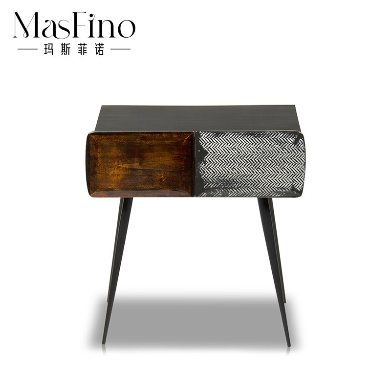 Masfino Italian bedside cabinet simple modern design solid wooden corner cabinet sofa small cabinet bedroom side few