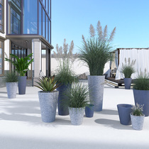 Nordic large FRP cone flower pot Shopping mall square Outdoor living room Indoor combination floor-to-ceiling super garden vase