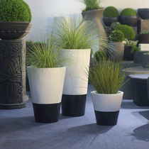 Modern simple living room floor-to-ceiling FRP flower pot ornaments Large courtyard large vase Shopping mall hotel combination customization
