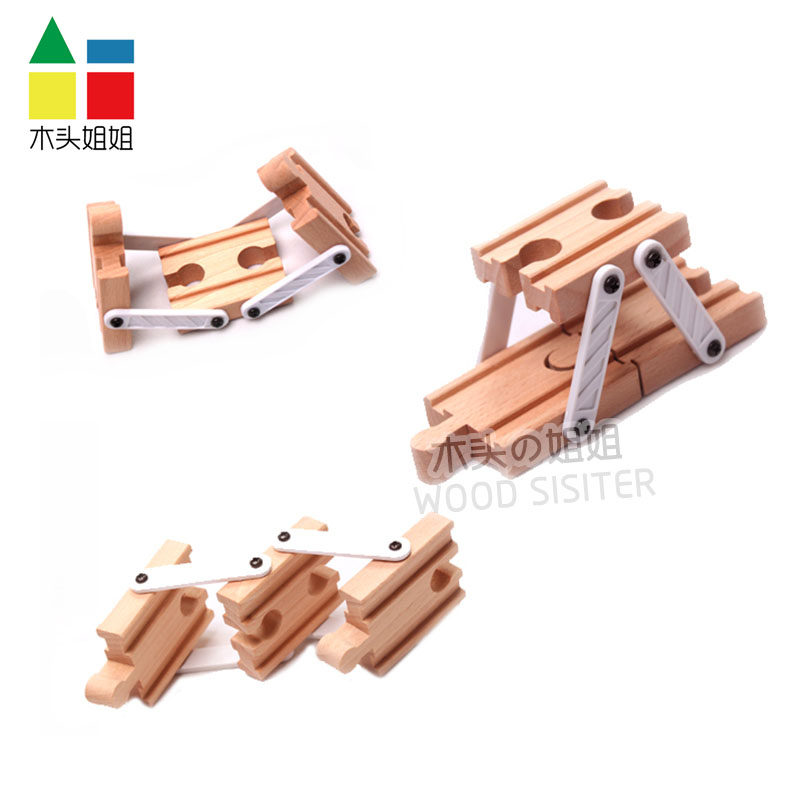 Rail joint converter Wooden track accessories compatible wooden magnetic small train boy and girl toys