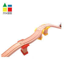 Wooden colorful bridge piers compatible with IKEA track and magnetic train boys and girls educational toys