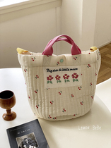 South Korea Ins Canvas Bag Office Workers Lunch Bag Big Capacity Hand Out Mommy Bag Art Light Mother & Baby Bag
