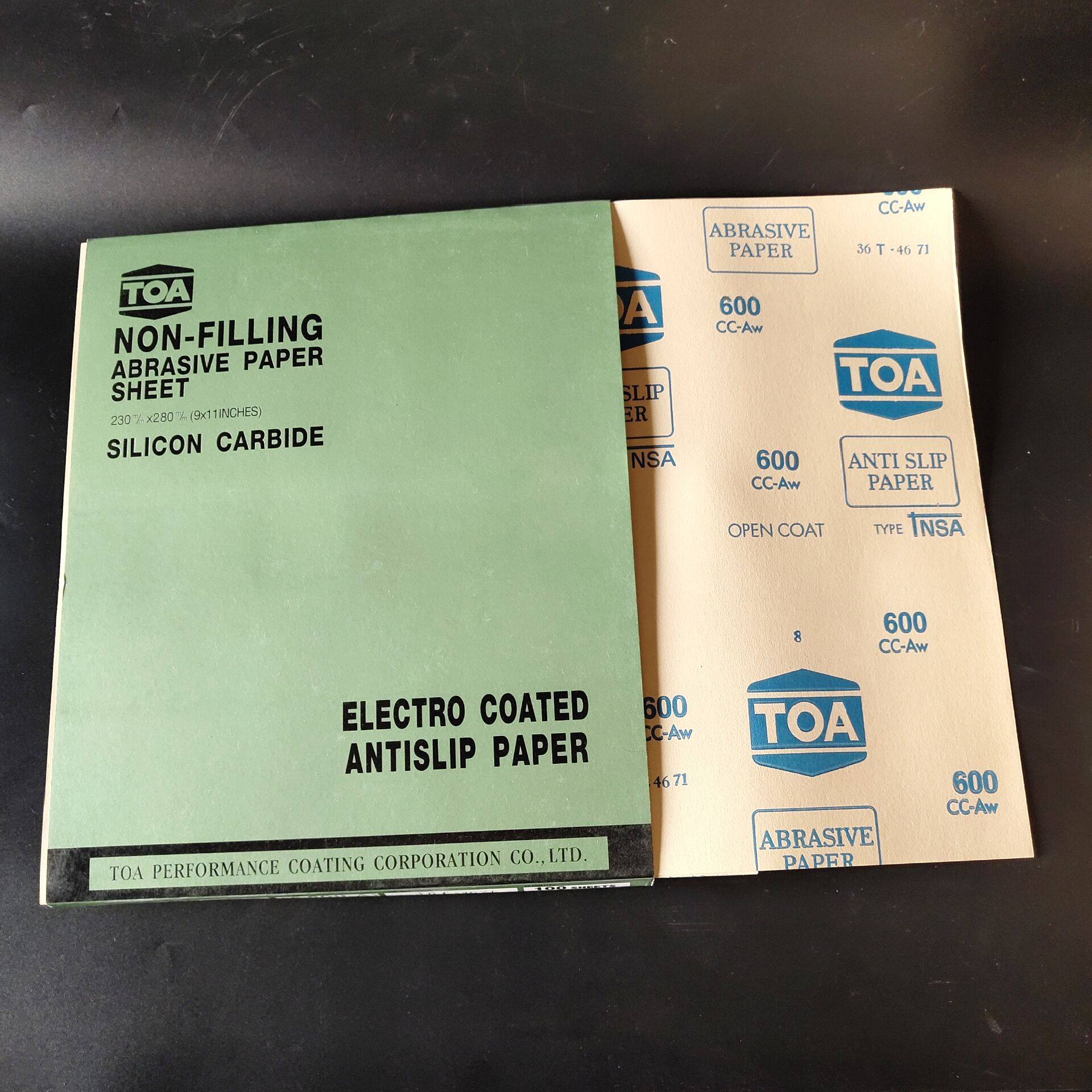 Original Thailand TOA dry abrasive paper paint sandpaper coated sandpaper soft polished sandpaper 1500 mesh