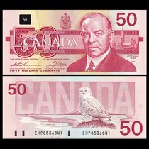 Purple Lavender Origin Brand New UNC Canada 50 Banknote Foreign Coin 1988 P-98