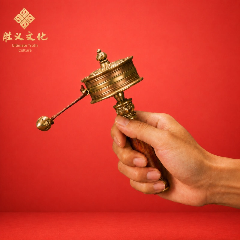 Shengyi Culture Academy 50,000-Piece Tibetan-Style Compact Portable Hand-Cranked Spinning Ornament, Blessed (Sent from the Mountain)