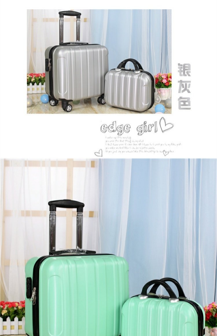 Tùy chỉnh logo18 inch trẻ em hộp bánh xe phổ thông nhỏ lên máy bay nữ vali nam xe đẩy trường hợp sinh viên du lịch hành lý - Va li vali giá rẻ