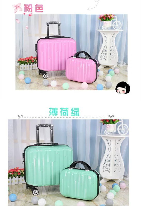 18 inch trẻ em nội trú hộp hành lý nữ phổ quát bánh xe đẩy trường hợp nam vali khóa sinh viên khóa hành lý nhỏ tùy chỉnh vali kéo cao cấp