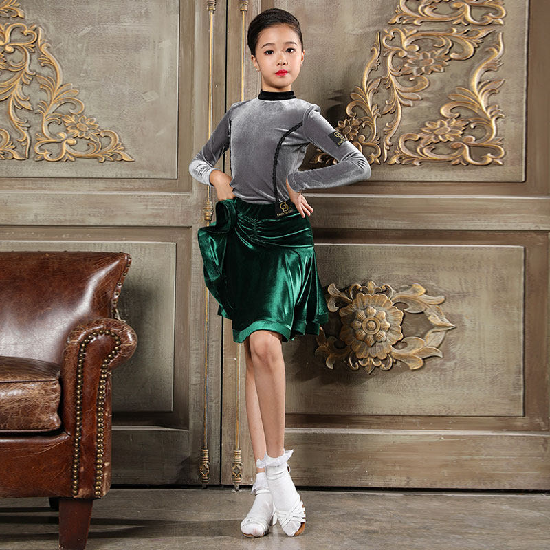 dancebabyLatin dance costumes blouses children's new practice suits Precisely Dance Suit DAS148