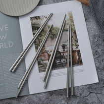 High-grade goods 2 Double 18-10 stainless steel home high-end chopsticks hollow integrated anti-scalding anti-slip cutlery