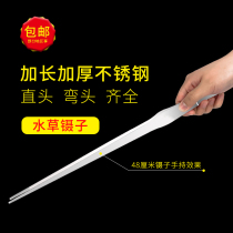 Tweezers stainless steel long handle fetching water ethnic insect fish tank feed tortoise turtle feeding special water grass lengthened extra-long