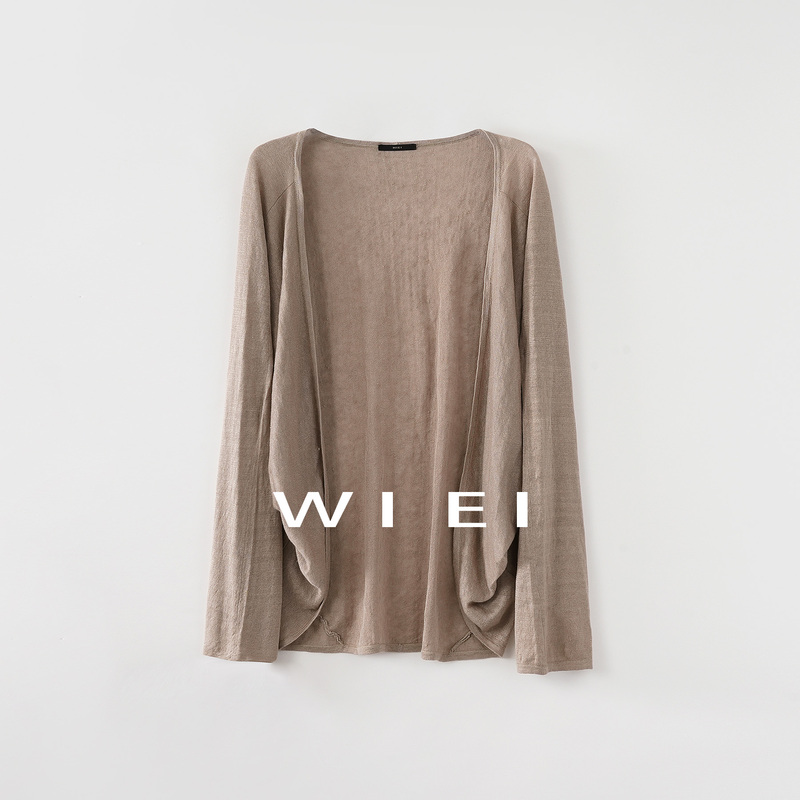 《Wi Ei》Air-Conditioning Cardigan 100% Linen Lazy Batwing Sleeve Loose Fit Dry Knit Cardigan W26109132 《Wi Ei》Air-Conditioning Cardigan 100% Linen Lazy Batwing Sleeve Loose Fit Dry Knit Cardigan W26109132
