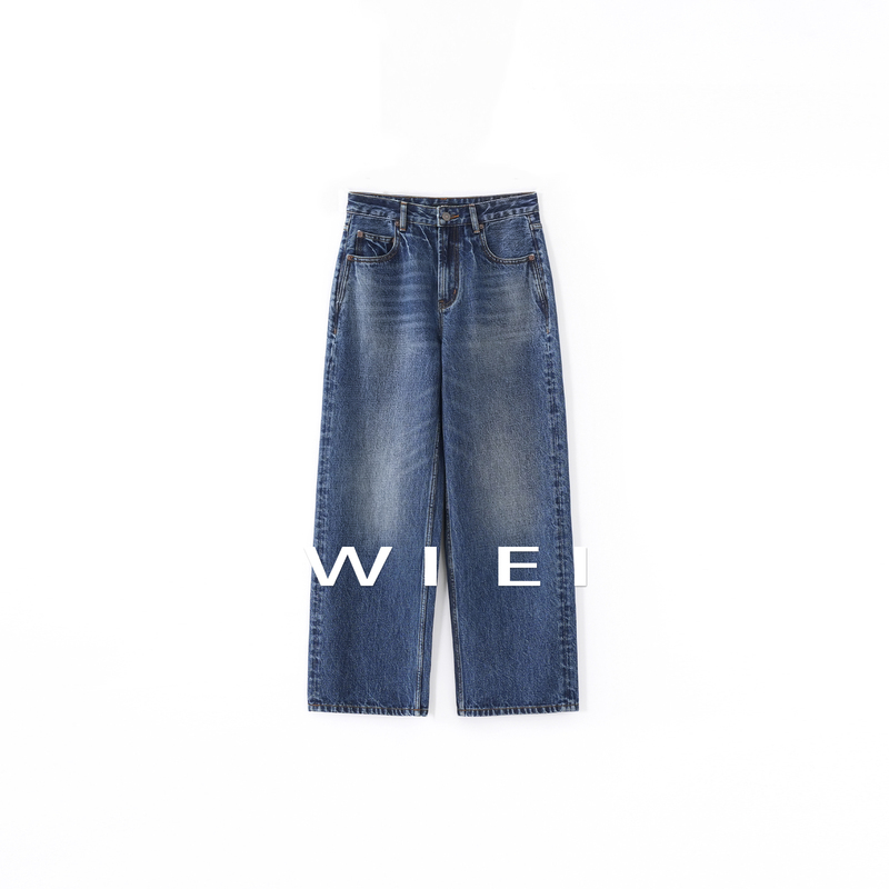 Rongrong Wiei Horsehair Denim Heavyweight Imported Cotton Denim Vintage Washed Wide-Leg Jeans W26103106 Rongrong Wiei Horsehair Denim Heavyweight Imported Cotton Denim Vintage Washed Wide-Leg Jeans W26103106