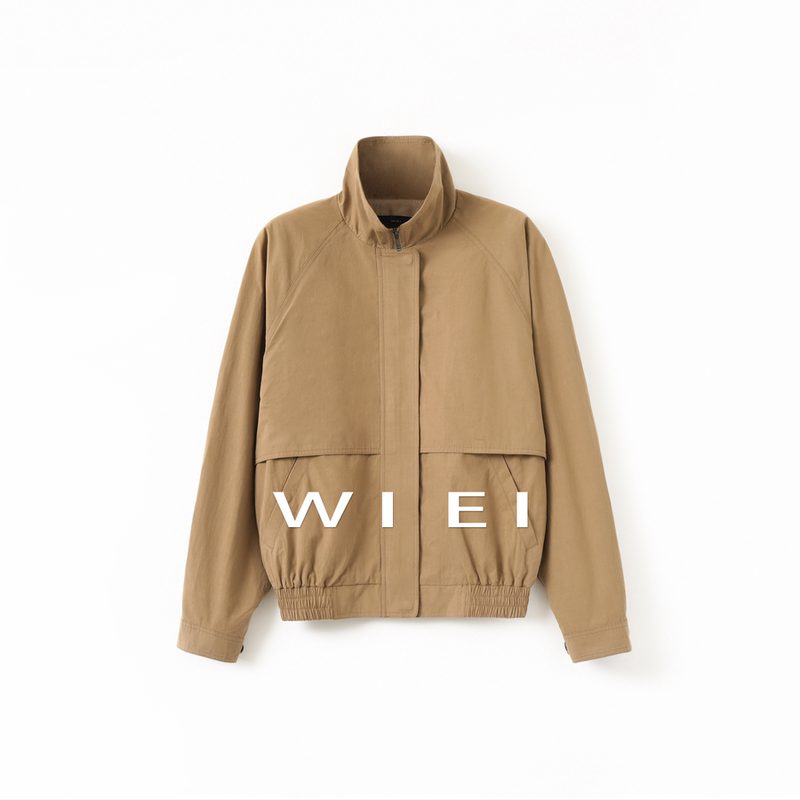 《Wi Ei》 Forest Jacket* Heavyweight All-Cotton_Lightweight Silhouette Stand Collar Harrington Jacket W26106056