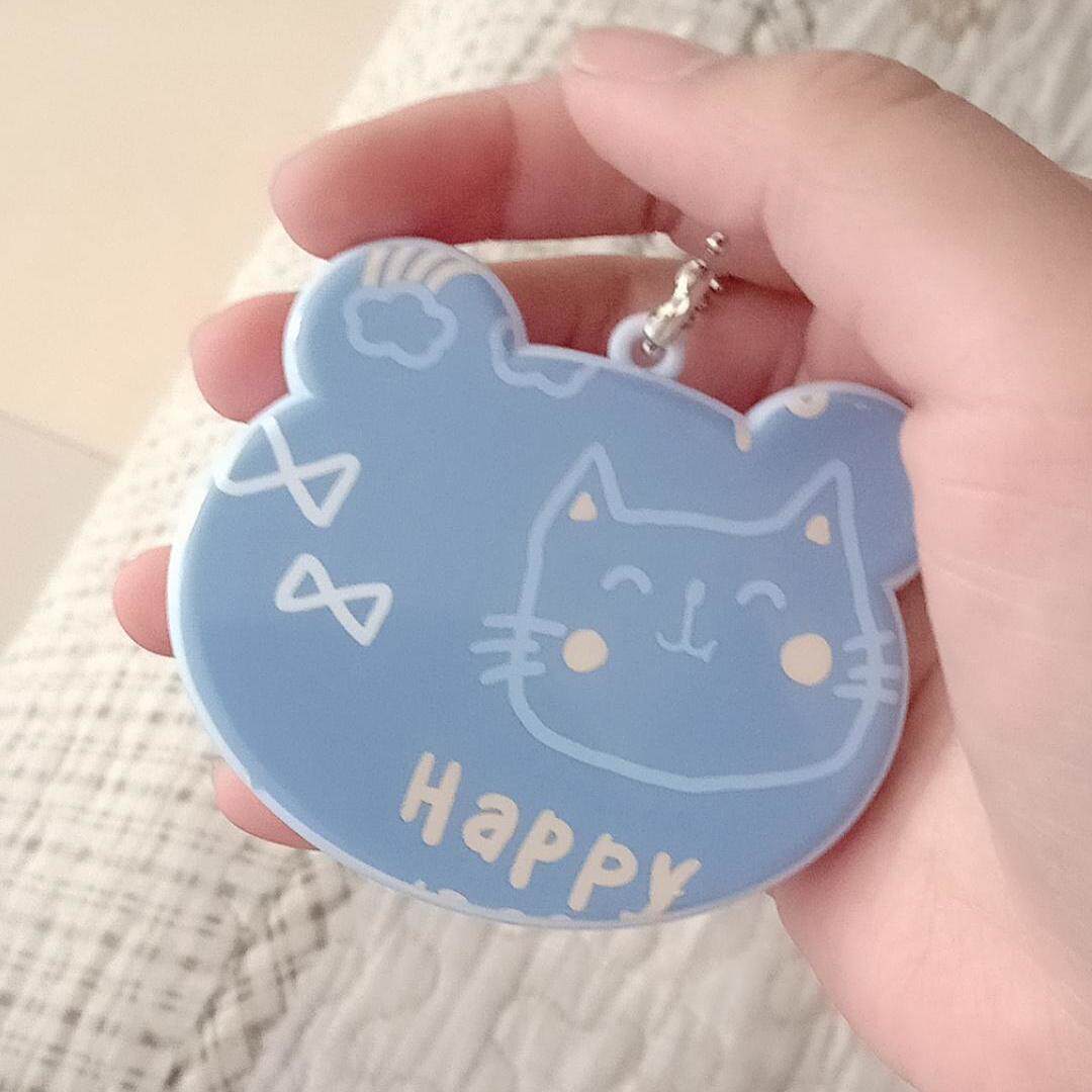 Small Mirror Female Han Edition Mini with folding simple makeup mirror comb suit in