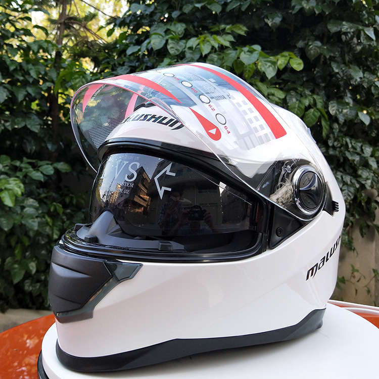 Motorcycle helmet full helmet four seasons anti-dazzling sunglasses men and women off-road double mirror full-coverage motorcycle personality road race