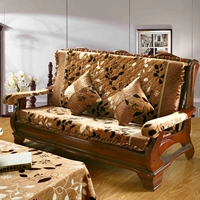 Đệm xốp dày tùy chỉnh gỗ gụ sofa gỗ đệm với tựa lưng mùa đông Xiêm mùa xuân và mùa thu Trung Quốc đệm gỗ chống trượt bộ thảm trải ghế gỗ cao cấp dày không trơn