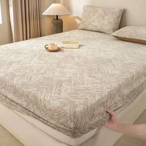 2025 New Arrival Class A All Cotton Pure Cotton Three-Layer Yarn Jacquard Three-Piece Bed Sheet Set Mattress Protective 