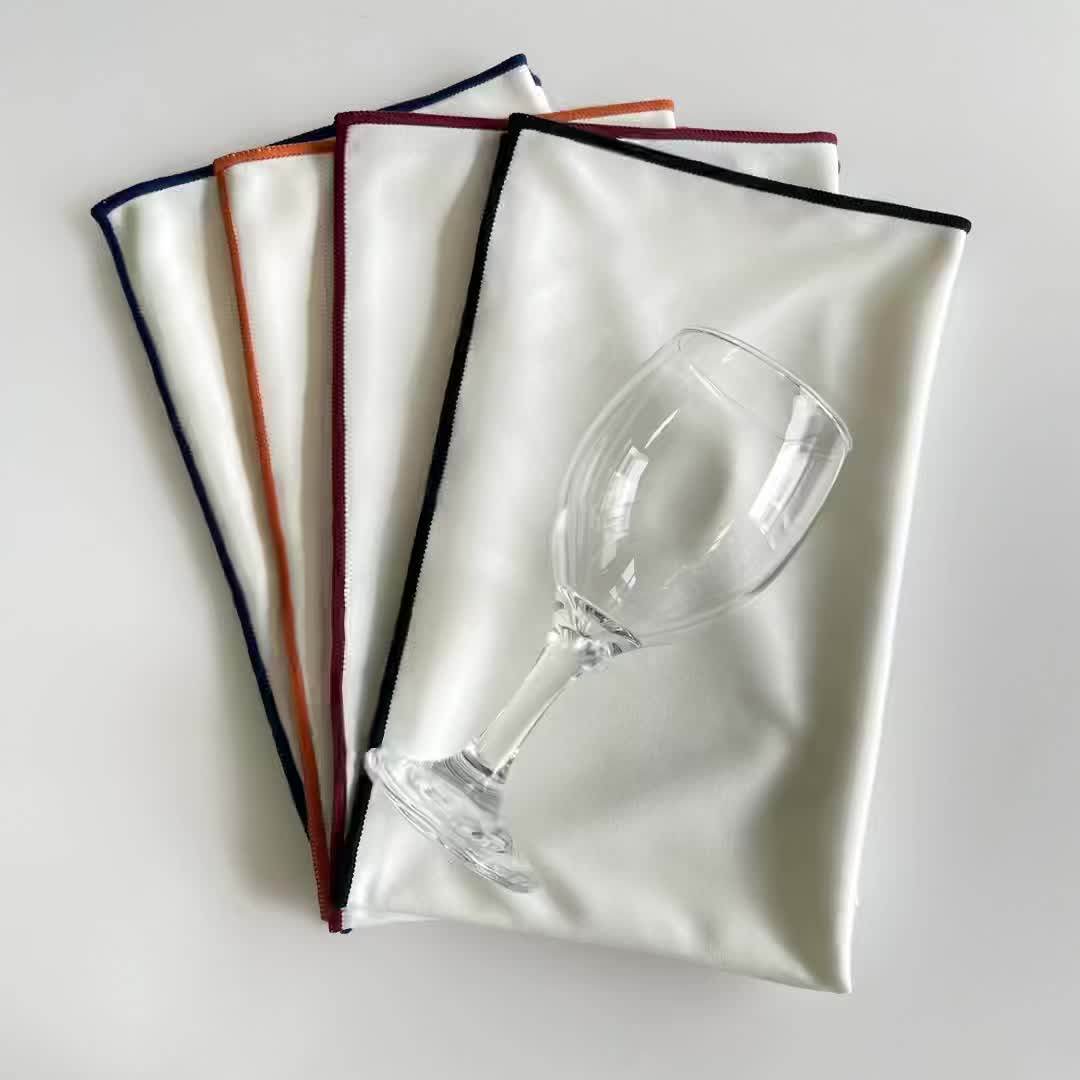 Custom Design Microfiber Wine Glass Polishing Cleaning Wiping Cloth