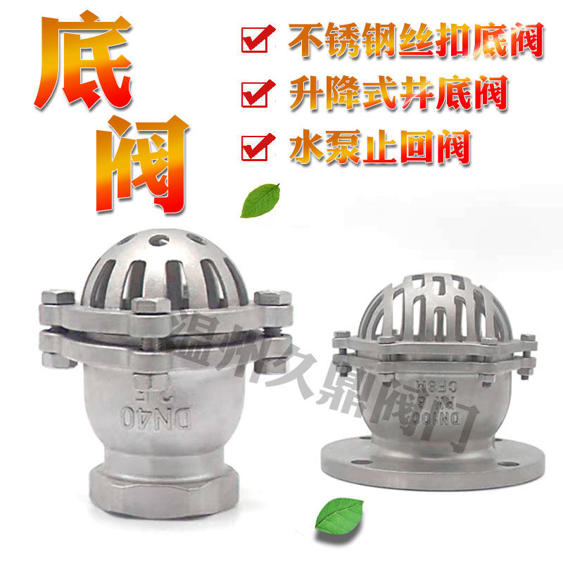 304 stainless steel bottom valve water pump suction bottom valve wire buckle flange bottom valve H12W-6P lifting type well bottom valve