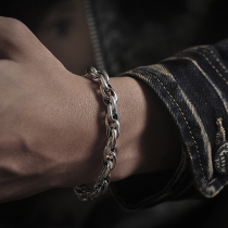 S925 silver light flex male pure silver ring clasp 8mm 6mm couple ladies Thai silver retro boyfriend