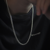 925 Pure Silver Snake Bone Chain Male Tide Base 100 hitch Lock Bone Chain Brief Japan-ROK Guys Cuba Hip Hop Necklace