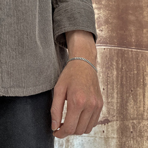 S925 silver bracelet male tide Han version Tide Cool Student Boy Thai Silver Silver Hand Rope Men Personality Retro Tank Chain
