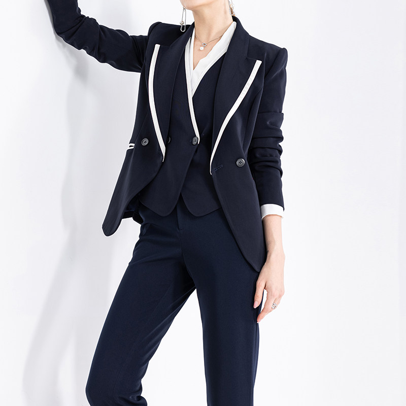 High-end suit workwear women's autumn and winter Korean version Career suit Two sets of Temperament Fashion Great Signs West Suit Positive Dress