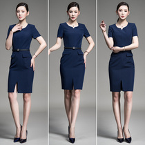 Professional wear womens summer short sleeve fashion tooling high-end professional dress jewelry store sales department front desk work clothes