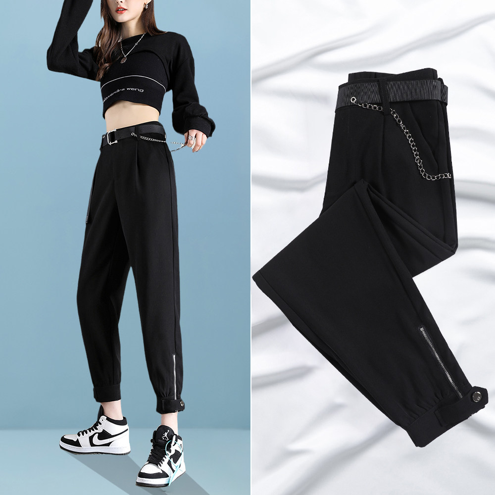 Loose and handsome overalls women's spring and autumn 2022 new look slim high waist casual 9 points small trendy ins