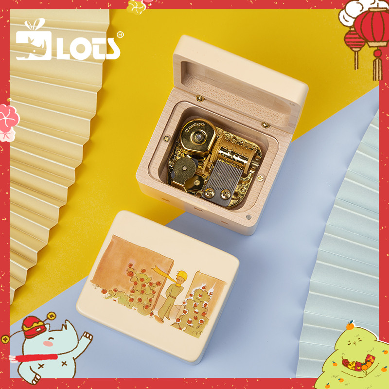 Lotts French little Prince series surrounding music box wooden music box healing birthday Christmas gift girl