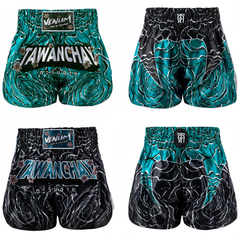Venom Da Wan Chai Co-Branded Muay Thai Pants, Venom Fitness Breathable Elastic Training Pants, Muay Thai Pants, Fighting Shorts