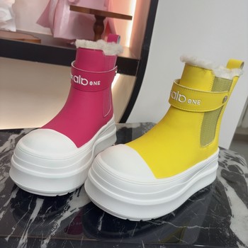 2025 new winter new genuine leather versatile splicing thick-soled zipper plus cotton warm short boots martin boots recommended 230-17