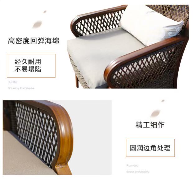 Wicker ghế ba mảnh đồ nội thất sân vườn ngoài trời thanh giải trí thanh thời trang ghế thanh mây bàn ghế kết hợp có thể được trang bị với ô - Đồ gỗ ngoài trời bàn xếp du lịch