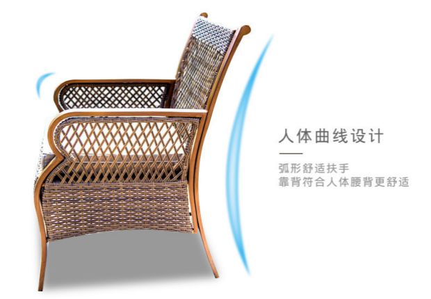 Wicker ghế ba mảnh đồ nội thất sân vườn ngoài trời thanh giải trí thanh thời trang ghế thanh mây bàn ghế kết hợp có thể được trang bị với ô - Đồ gỗ ngoài trời bàn xếp du lịch
