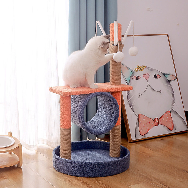 Sword and hemp cat cat climb cat dense cat tree one-size-fitting pillar multi-functional cat villa jumper