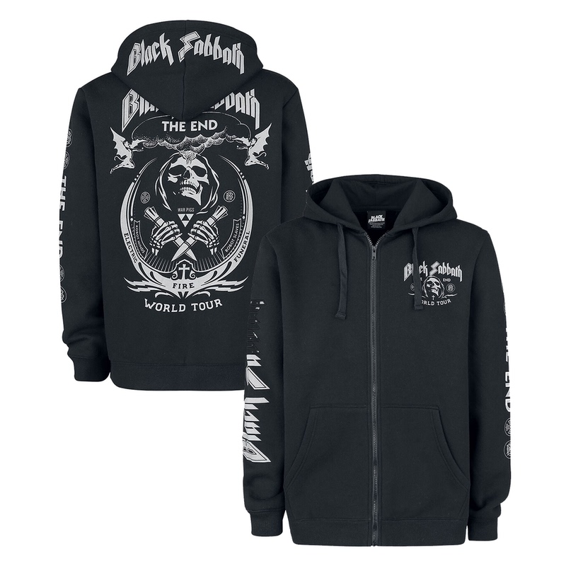 American Retro Black Sabbath Black Sabbath Dark Men's Pure Cotton Hooded Zipper Sweatshirt Jacket