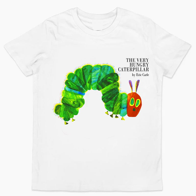 European and American Style Very Hungry Caterpillar American Retro Literary Books Unisex Loose Children's Short-Sleeved T-Shirt European and American Style Very Hungry Caterpillar American Retro Literary Books Unisex Loose Children's Short-Sleeved T-Shirt