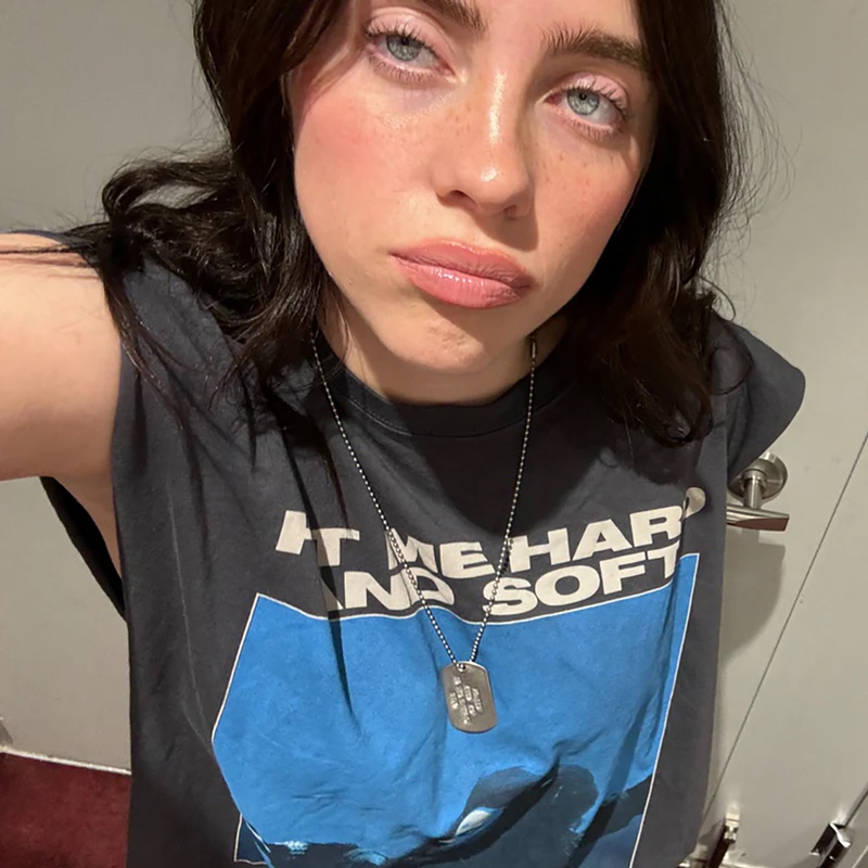 Billie Eilish Style Rock American Vintage High Street Unisex Sleeveless Vest T-Shirt