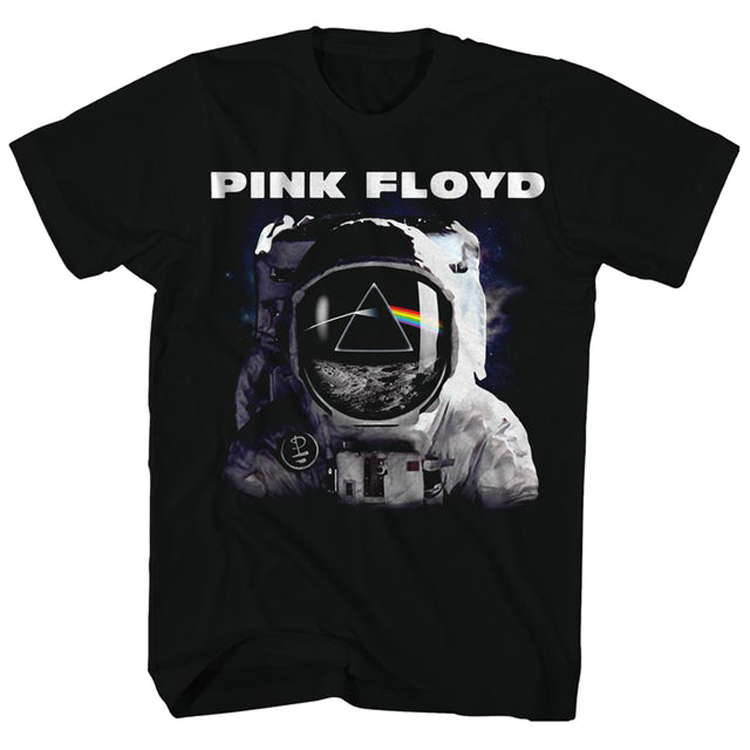 Astronaut on the Dark Side of the Moon Pink Floyd Black Rock Band Pure Cotton Direct Print American Short Sleeve T-Shirt