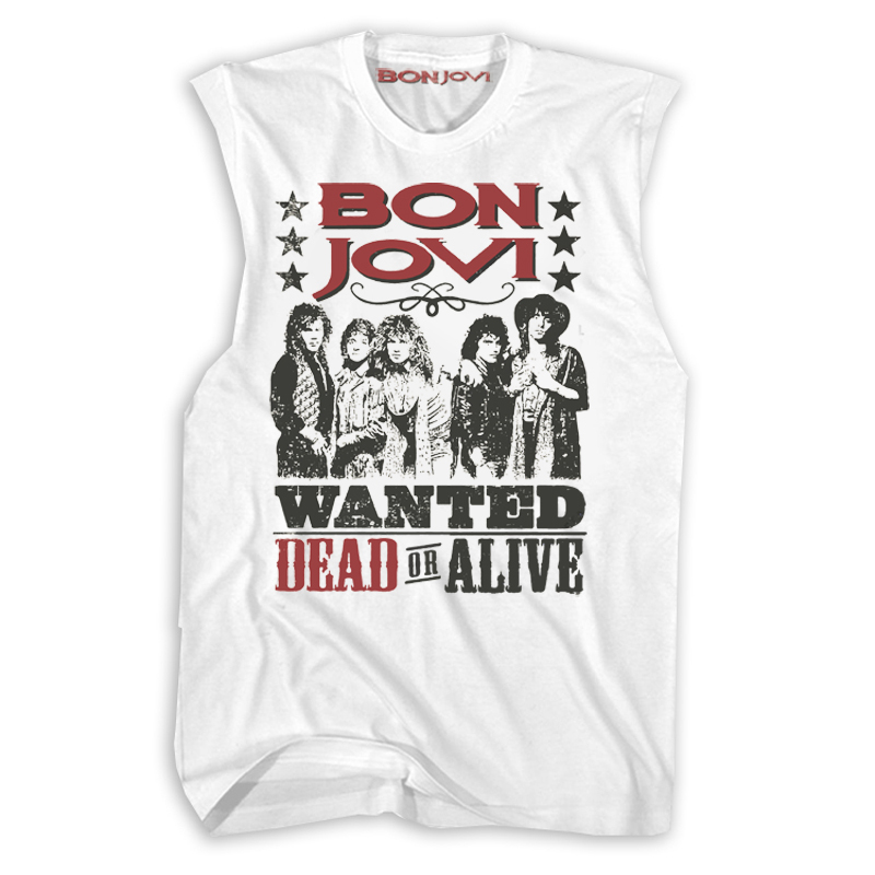 Bon Jovi Rock Men's Retro American Street Fashion Brand Distressed Punk Vest Sleeveless T-Shirt