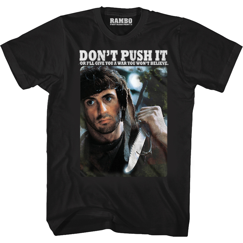 1982 First Blood Rambo Sylvester Stallone Retro Classic Movie Co-Branded Men's T-Shirt
