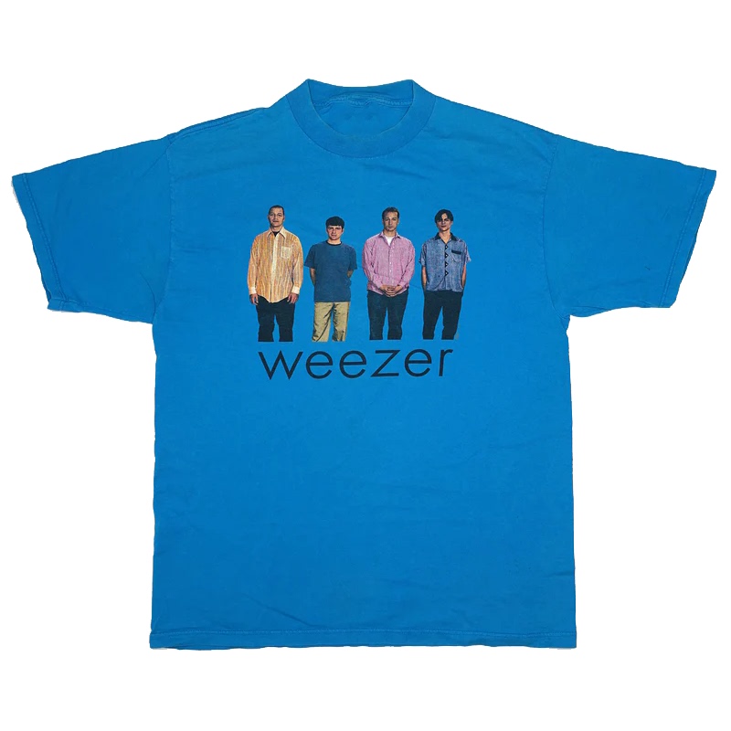 Weezer Alternative Rock Band English Letters Simple Literary American Vintage Short-Sleeved T-Shirt