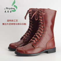 Military fan retro American paratrooper boots Mens in red brown Goodyear Martin boot headlayer Bull Leather Breathable midway boot