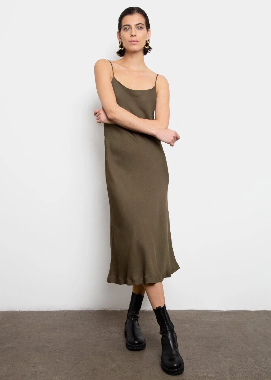 7 twists and turns Frankie Satin Slip Dress silky harness foreign dress