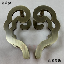 Chinese antique door handle Semicircular European retro glass door handle Bronze hotel door handle spot