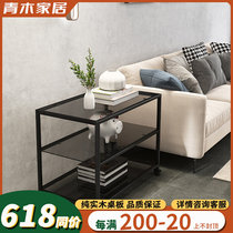 Minimalist Mobile Containing Shelf Multilayer Tempered Glass Shelve Desk Modern Side Few Office Book House Computer Racks