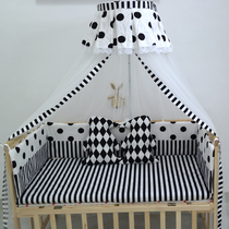 Crib multifunction mosquito nets Childrens web yarn anti-bug light shading bed curtain wind-proof pure cotton cloth curtain all-cotton bed with supplies