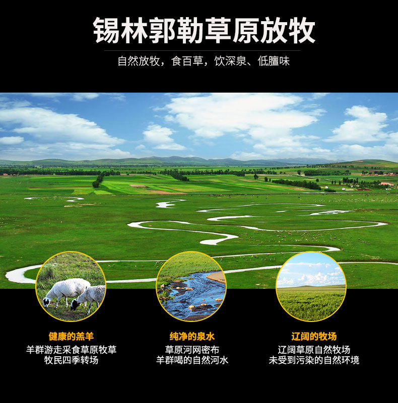 白云飘 内蒙锡盟 乌珠穆沁羔羊肉卷 5斤 图8