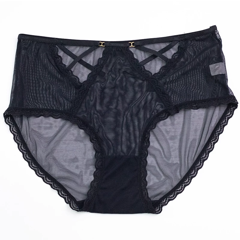 Lace sexy thin breathable comfortable pants, plus size, mid rise