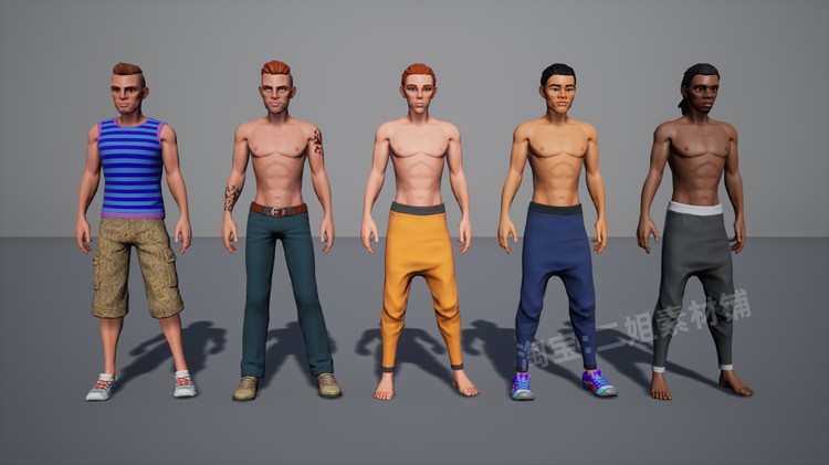 图片[11]-Subculture Guy卡通程式化人物角色服装头部发型面部UE4虚幻5道具-cg男孩